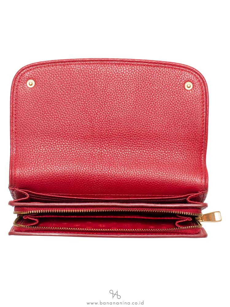 TORY BURCH Britten Duo Leather Envelope Wallet Red Stone