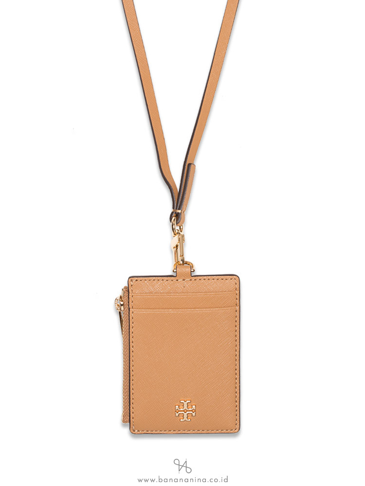TORY BURCH Emerson Saffiano ID Lanyard Cardamom