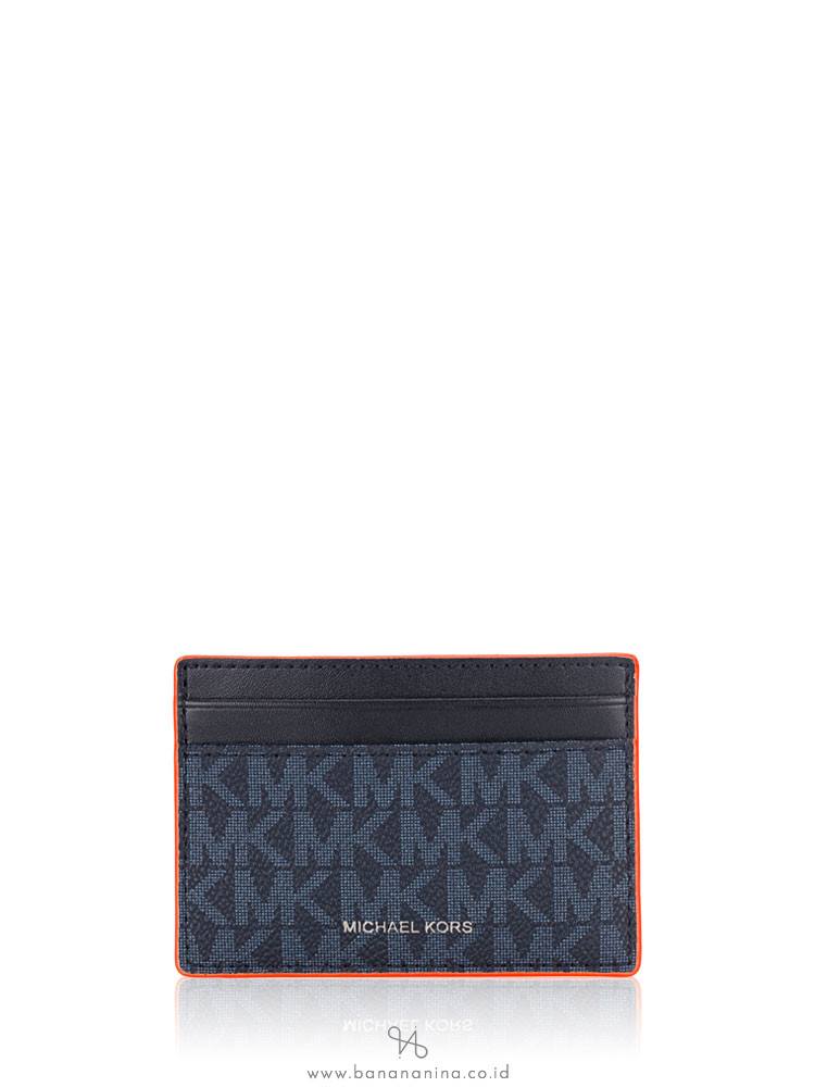 MICHAEL KORS Men Signature Card Case With ID Admiral Bright Orange
