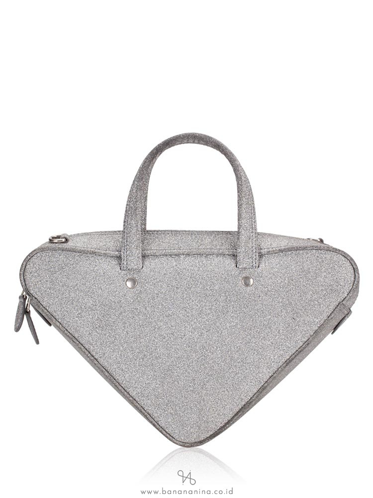 BALENCIAGA Glitter Triangle Duffle XS Argent Noir