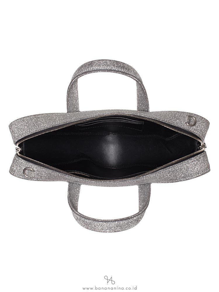 BALENCIAGA Glitter Triangle Duffle XS Argent Noir