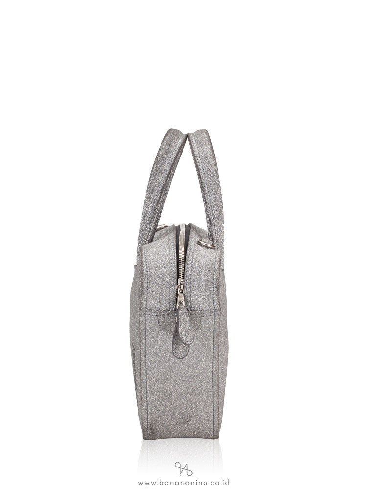 BALENCIAGA Glitter Triangle Duffle XS Argent Noir