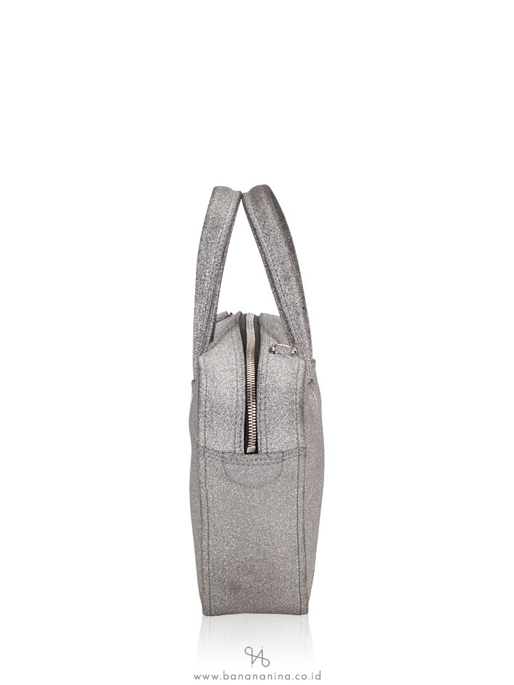 BALENCIAGA Glitter Triangle Duffle XS Argent Noir