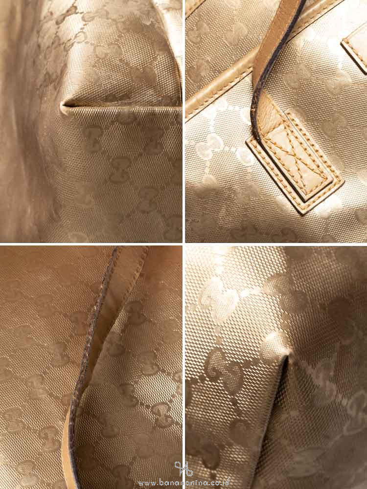 GUCCI GG Imprime Medium Tote Gold