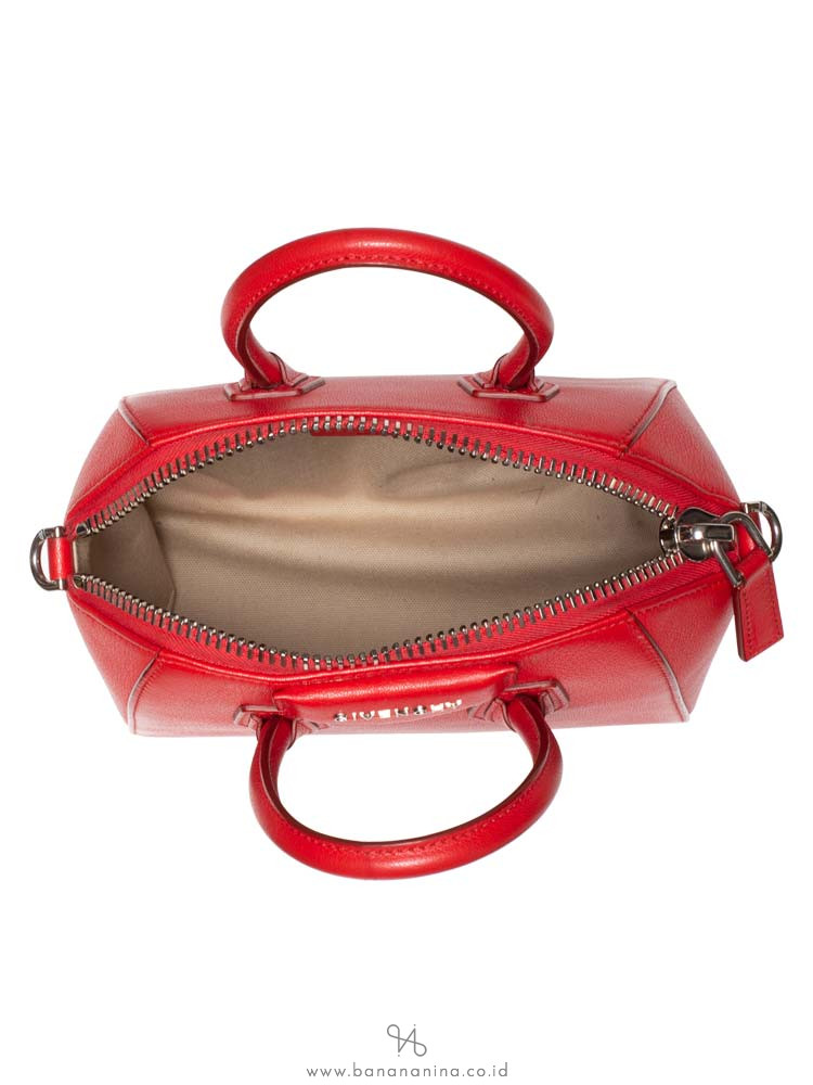 GIVENCHY Sugar Goatskin Mini Antigona Red