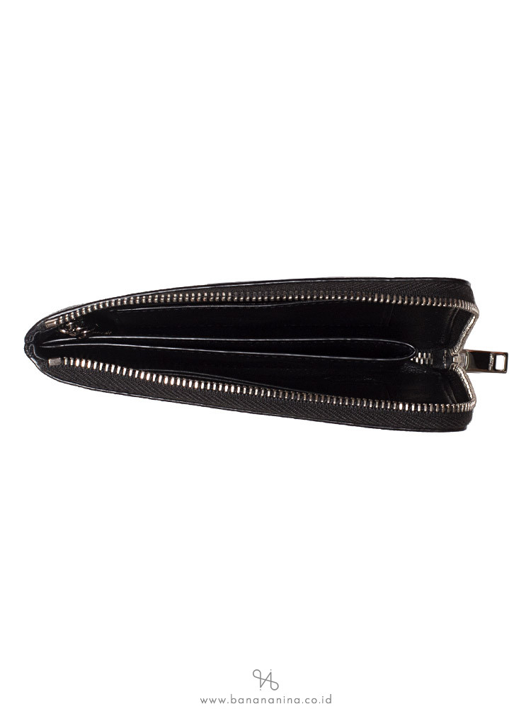 SAINT LAURENT Grain de Poudre Wallet with Key Holder Black