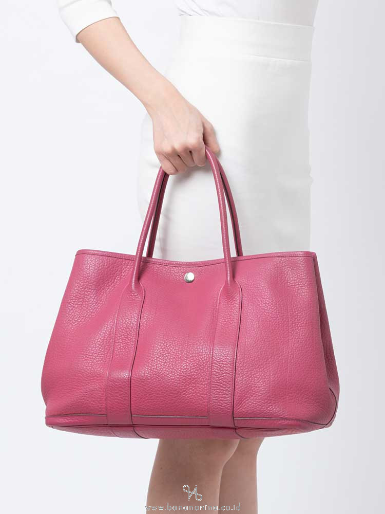 HERMES Negonda Leather Garden Party 36 Cyclamen