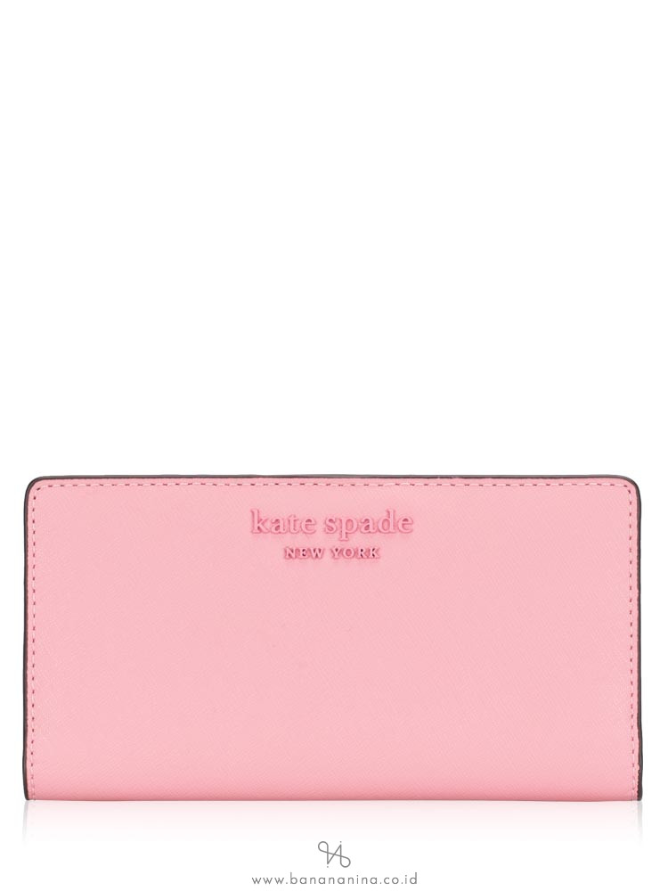 KATE SPADE Cameron Monotone Large Slim Bifold Wallet Bright Carnation