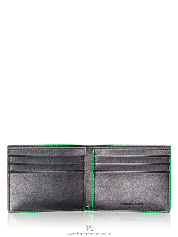MICHAEL KORS Men Cooper Monogram Slim Billfold Wallet Black Palm