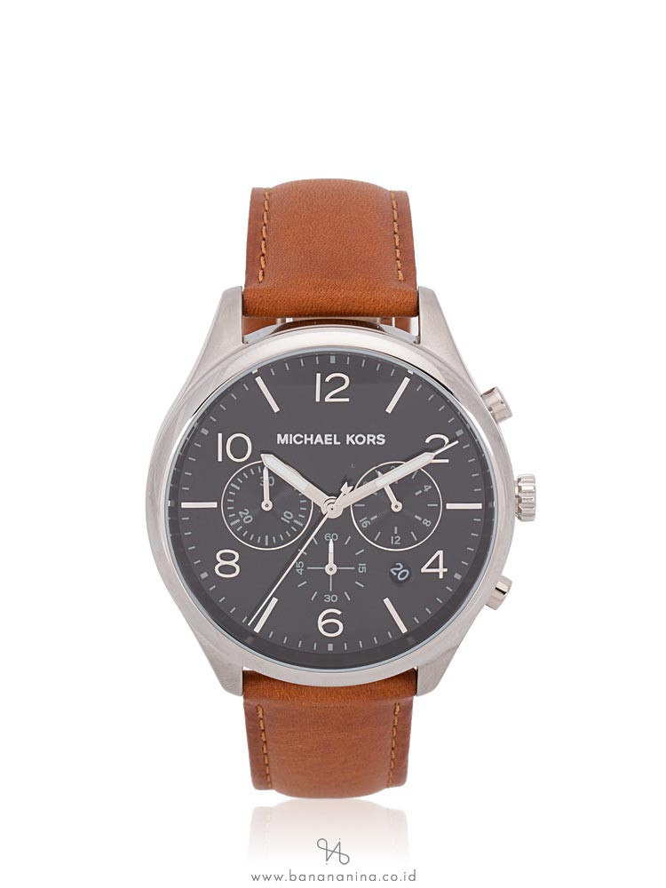 MICHAEL KORS Men MK8661 Merrick Leather Chronograph Brown Black