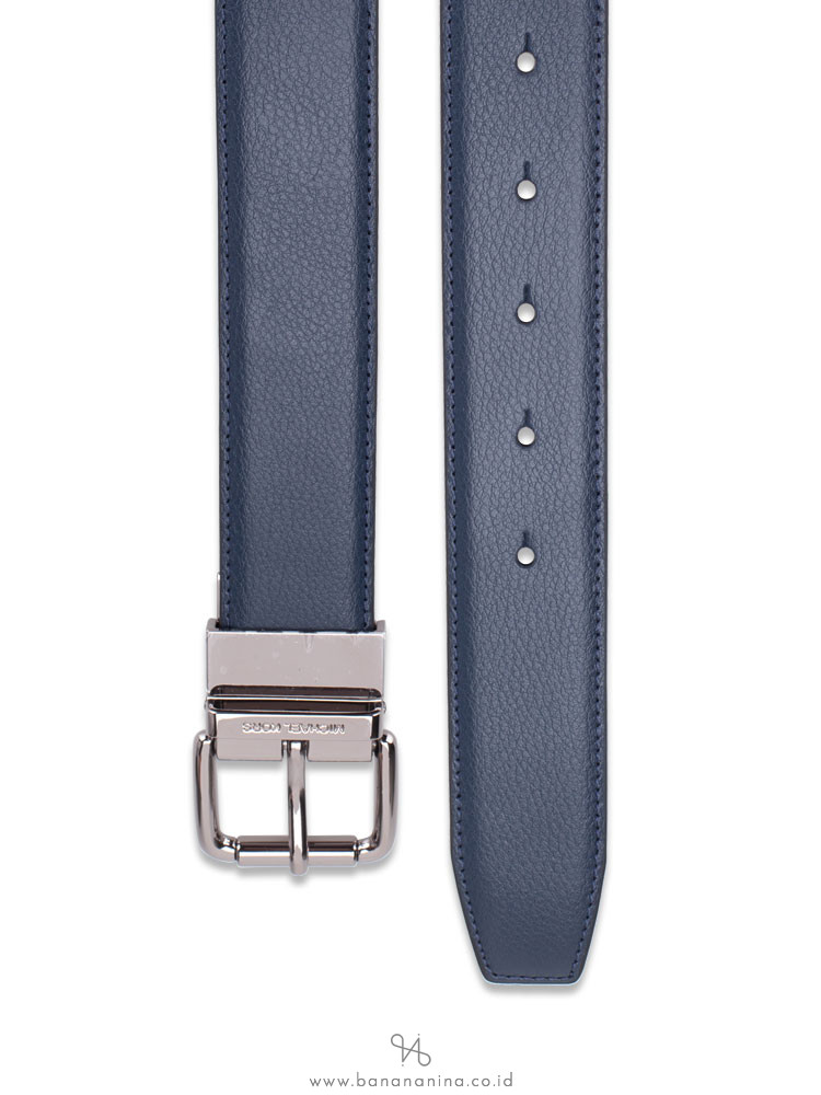 MICHAEL KORS Men 4 In 1 Leather Belt Box Set Navy Black