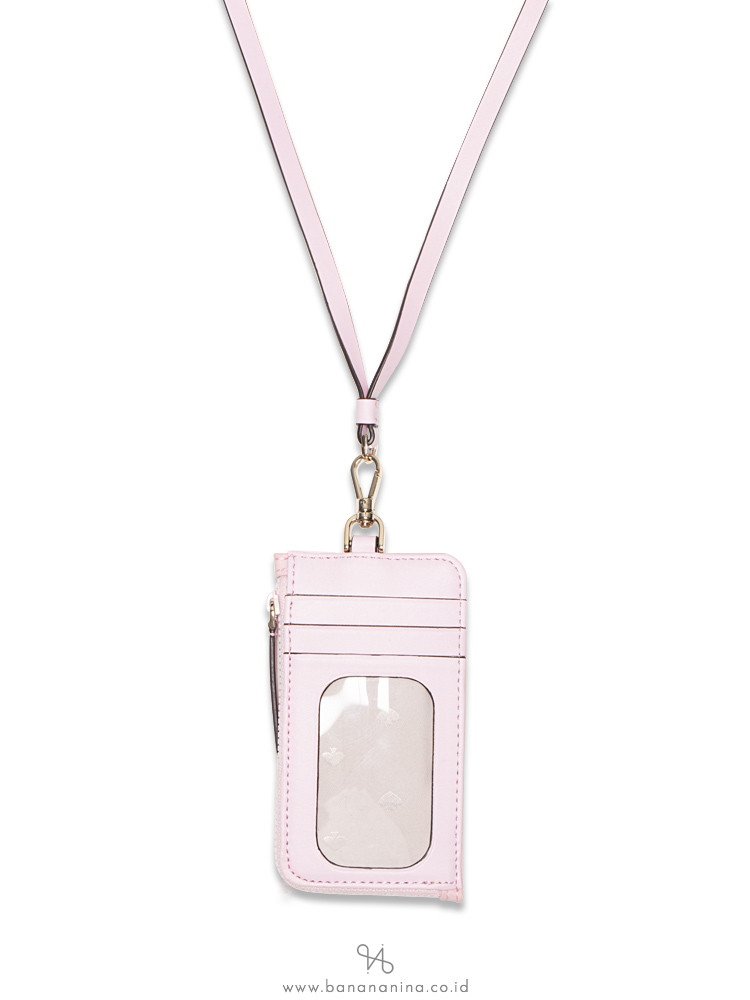 KATE SPADE Jae Card Case Lanyard Serendipity Pink