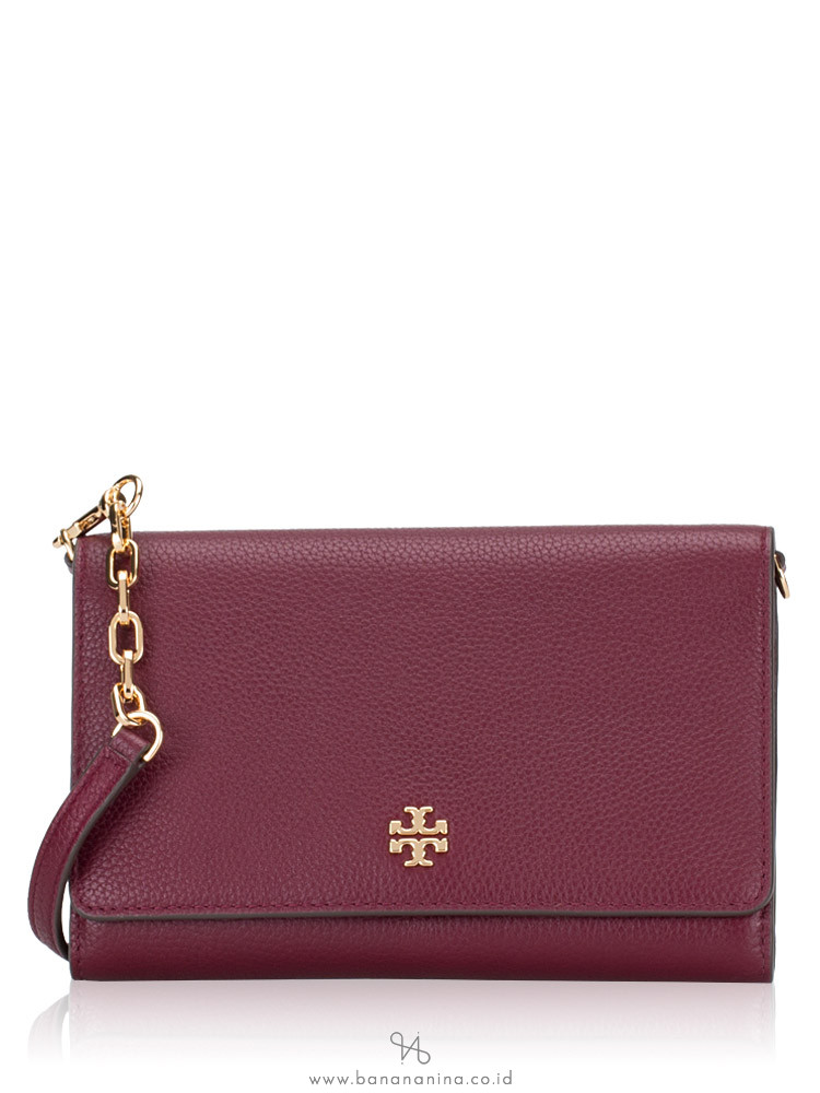 TORY BURCH Carter Chain Wallet Crossbody Imperial Garnet
