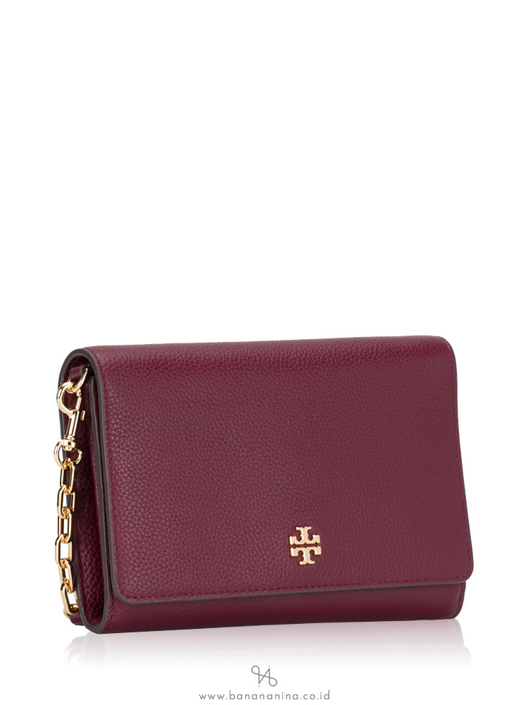 TORY BURCH Carter Chain Wallet Crossbody Imperial Garnet
