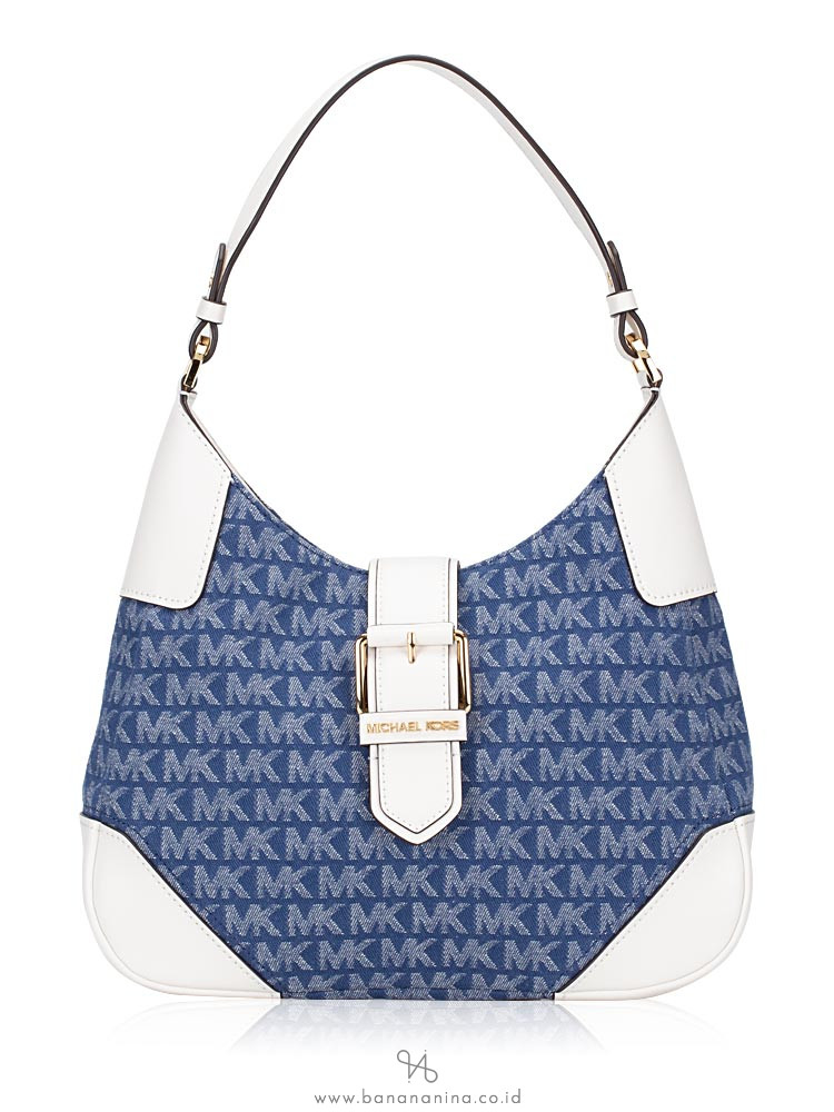 MICHAEL KORS Lillian Signature Medium Shoulder Bag Denim