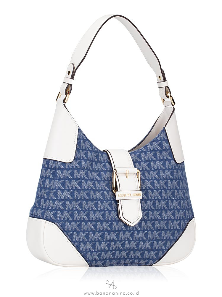 MICHAEL KORS Lillian Signature Medium Shoulder Bag Denim