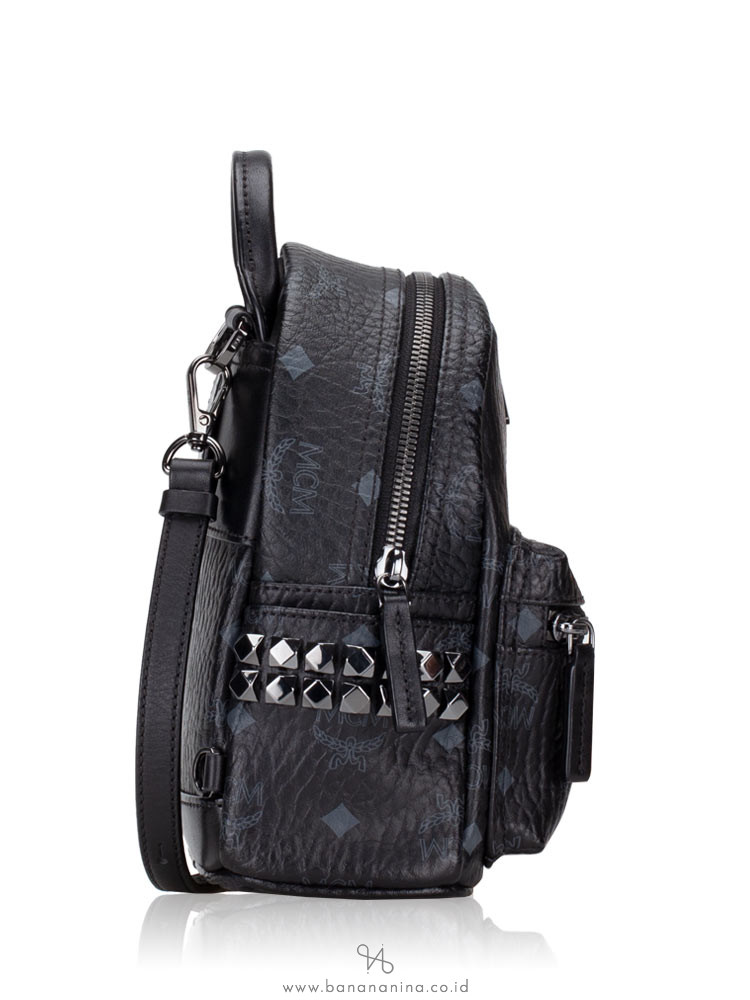 mcm stark side studs bebe boo backpack in visetos