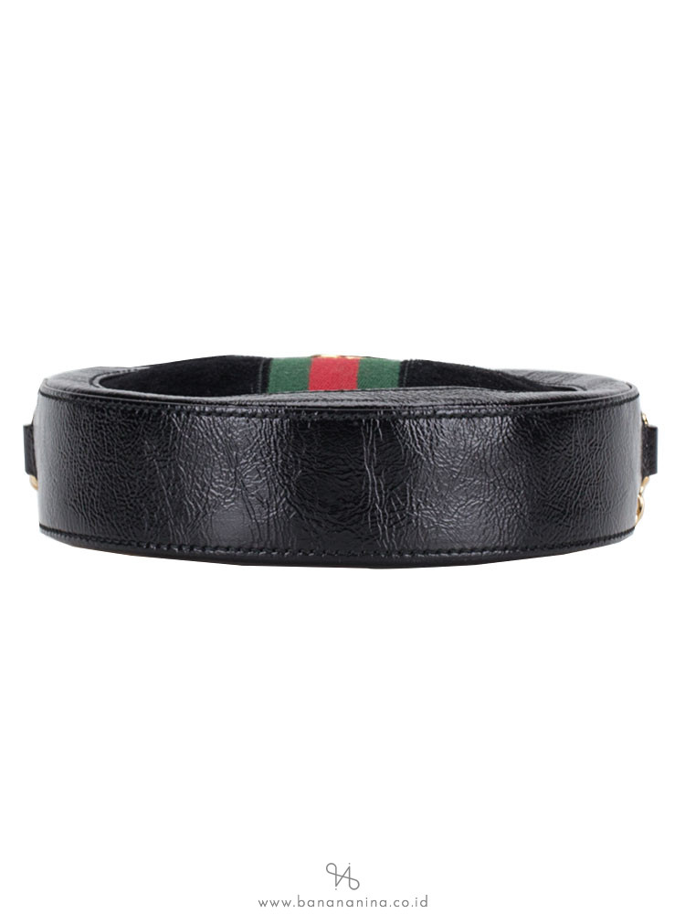 GUCCI Ophidia Suede Mini Round Shoulder Bag Black