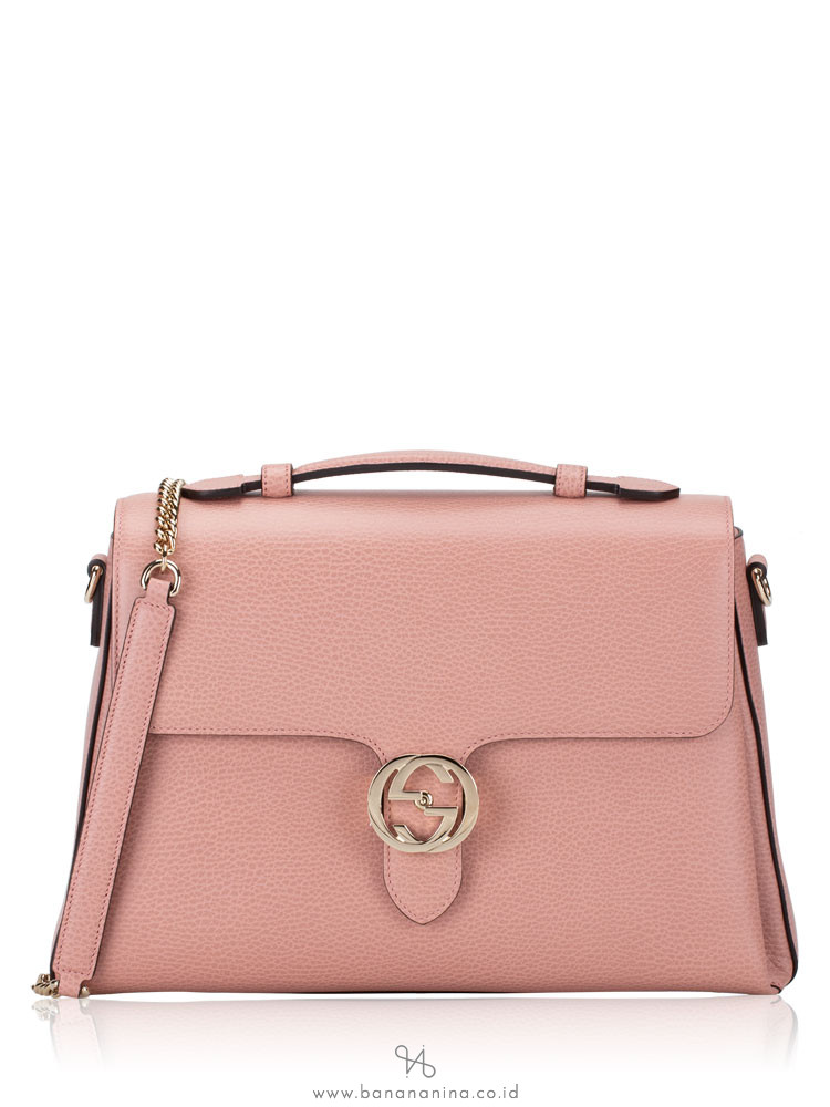 GUCCI Dollar Interlocking Medium Shoulder Bag Pink