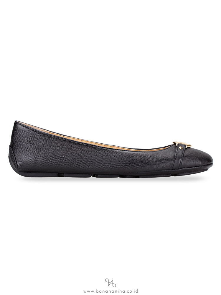 MICHAEL KORS Hampton Leather Ballet Flats Black Sz 7.5