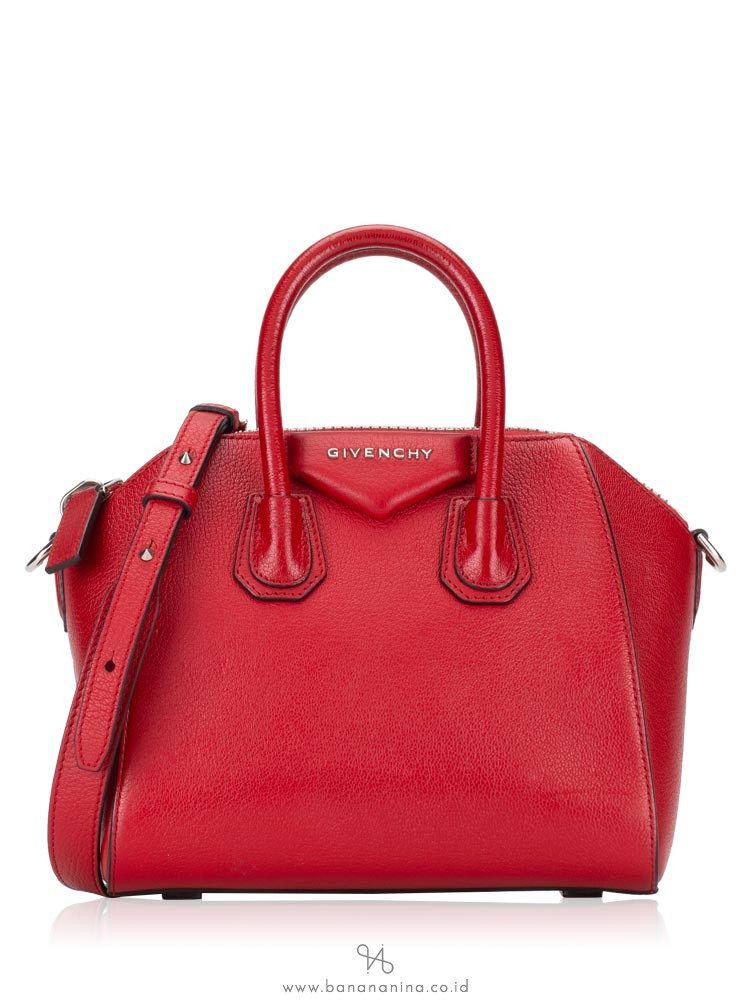 GIVENCHY Sugar Goatskin Mini Antigona Red