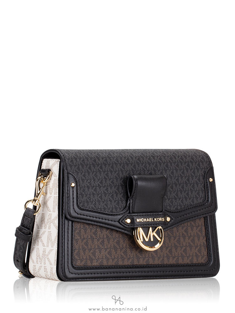 MICHAEL KORS Signature Jessie Medium Flap Shoulder Brown Multi