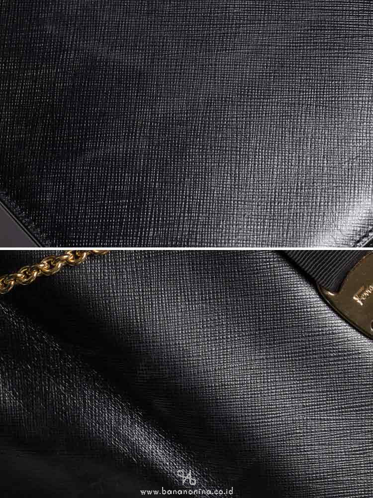 SALVATORE FERRAGAMO Ginny Vara Large Flap Bag Nero