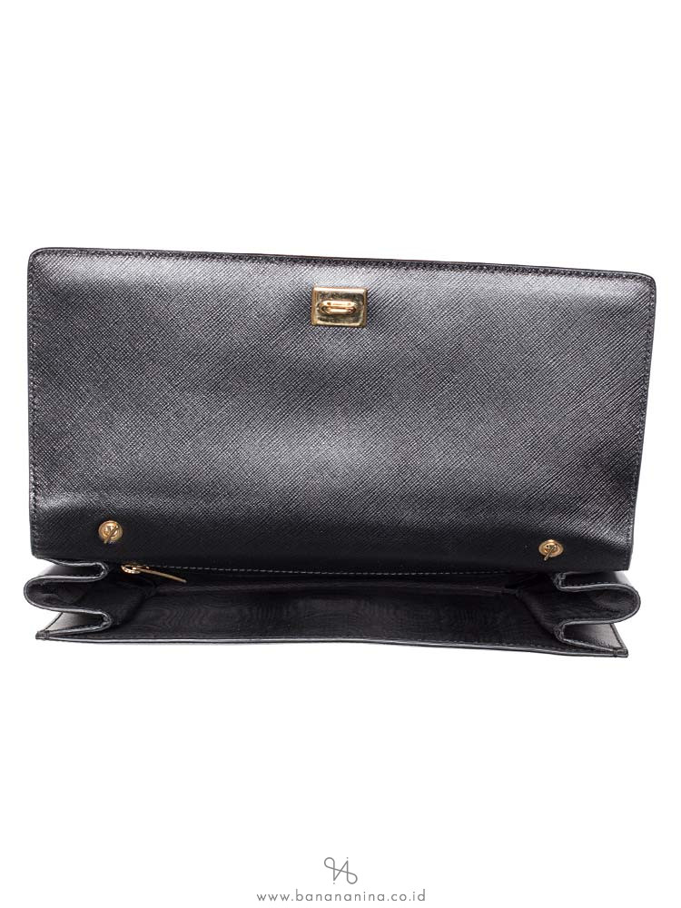 SALVATORE FERRAGAMO Ginny Vara Large Flap Bag Nero