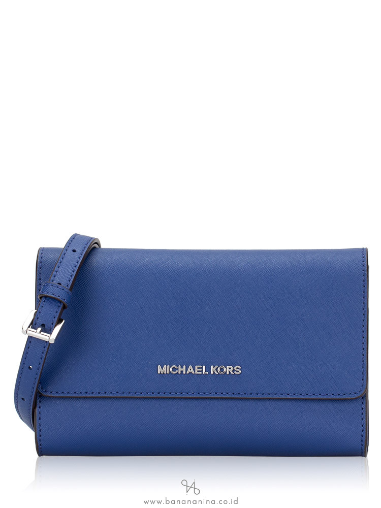 MICHAEL KORS Jet Set Travel 3 In 1 Wristlet Clutch Crossbody Sapphire