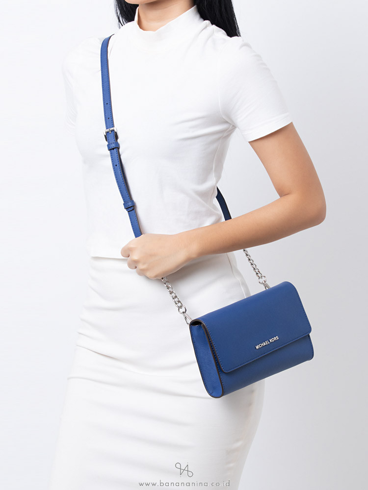 MICHAEL KORS Jet Set Travel 3 In 1 Wristlet Clutch Crossbody Sapphire