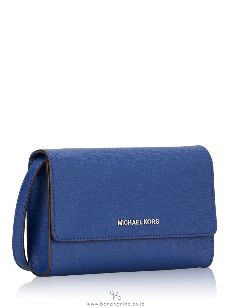 MICHAEL KORS Jet Set Travel 3 In 1 Wristlet Clutch Crossbody Sapphire
