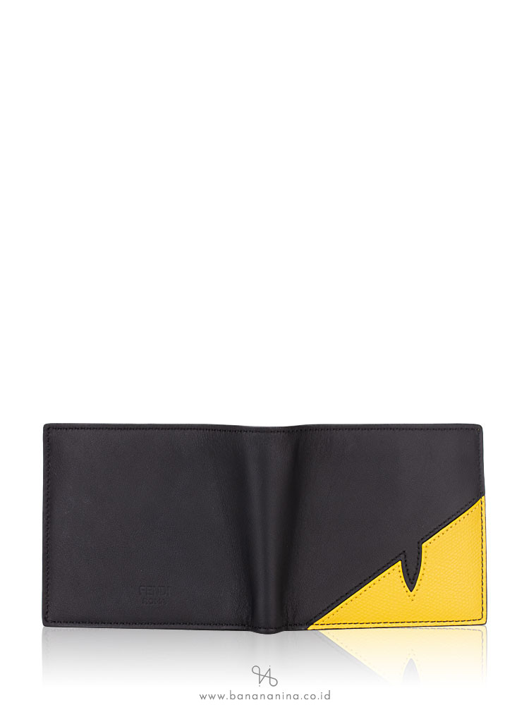 FENDI Vitello Cruise Corner Bugs Wallet Black
