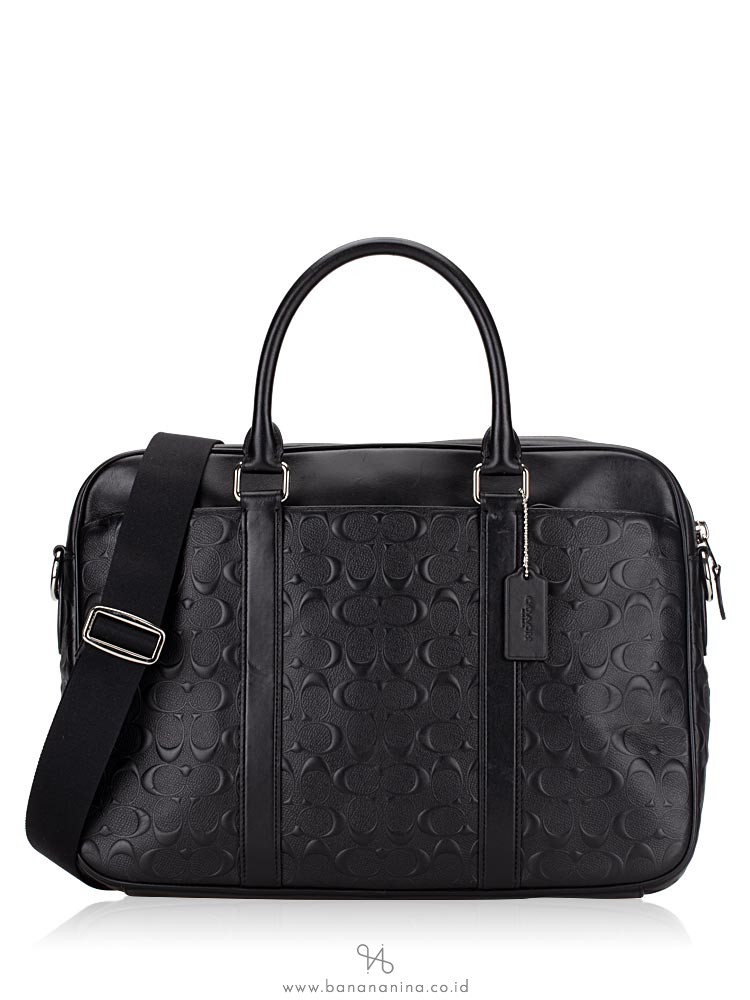 COACH Men 72230 Signature Perry Slim Brief Shoulder Bag Black
