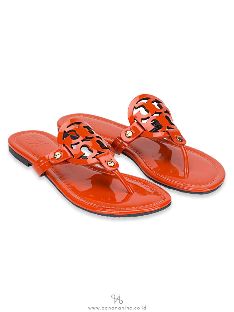 TORY BURCH Miler Leather Thong Orange Sz 6.5