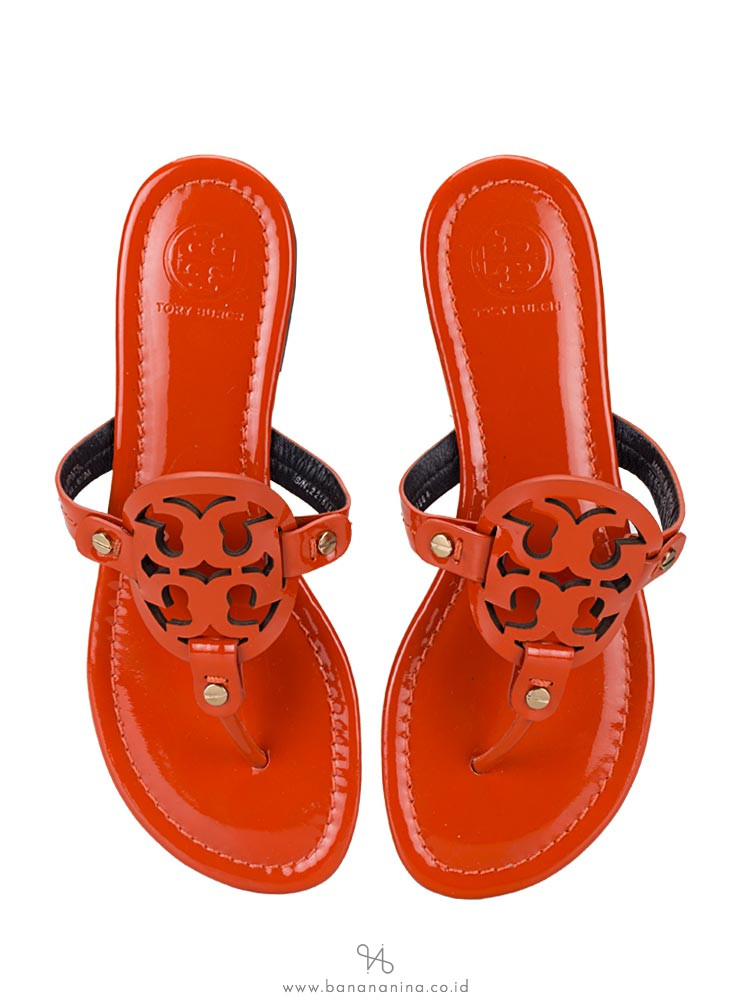 TORY BURCH Miler Leather Thong Orange Sz 6.5