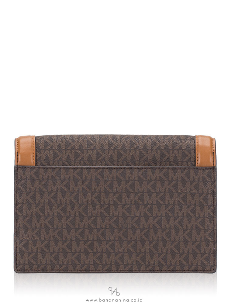 MICHAEL KORS Jet Set Signature Leather Crossbody Bag Brown Acorn