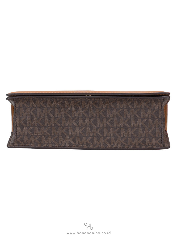 MICHAEL KORS Jet Set Signature Leather Crossbody Bag Brown Acorn