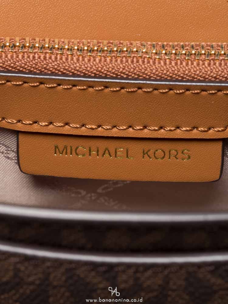 MICHAEL KORS Jet Set Signature Leather Crossbody Bag Brown Acorn