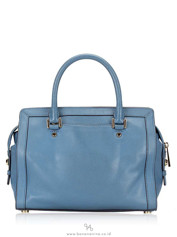 MICHAEL KORS Collins Medium Leather Satchel Cornflower