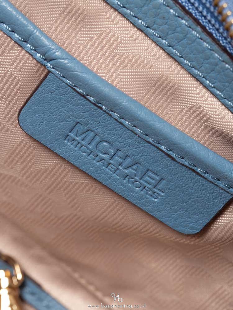 MICHAEL KORS Collins Medium Leather Satchel Cornflower