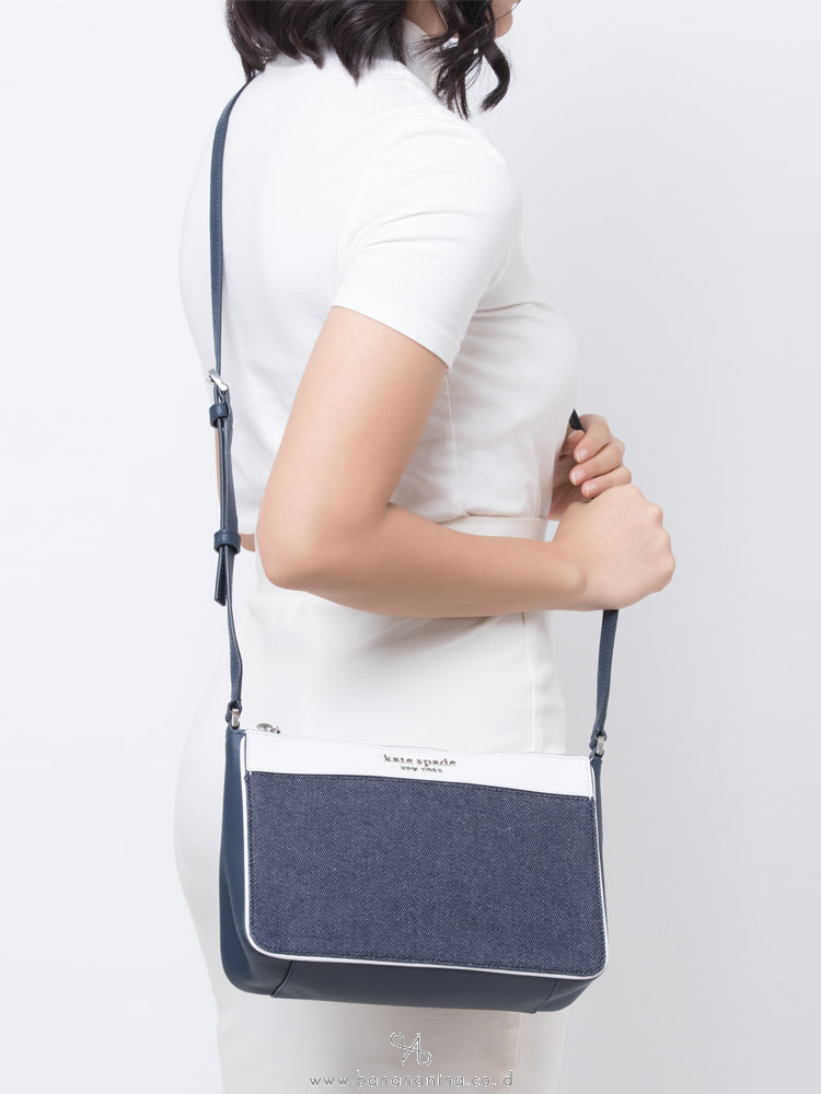 KATE SPADE Cameron Colorblock Medium Top Zip Crossbody Denim Multi