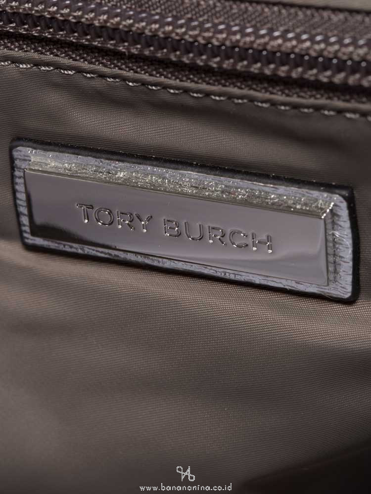 TORY BURCH Ella Metallic Mini Puffer Tote Silver