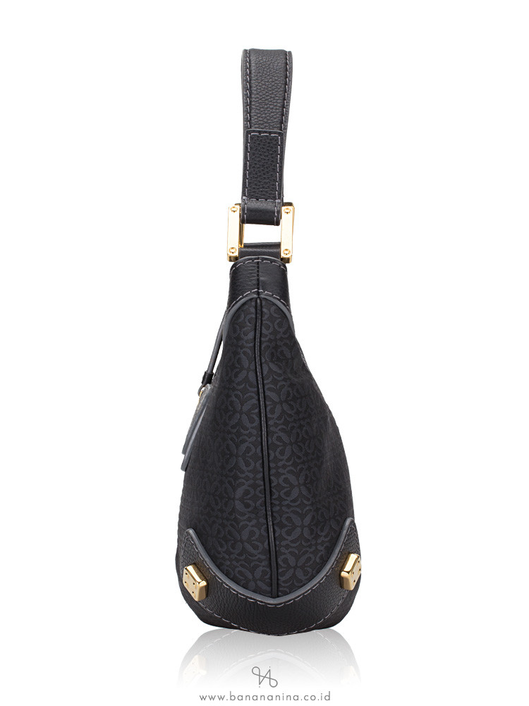LOEWE Monogram Fabric and Leather Hobo Navy