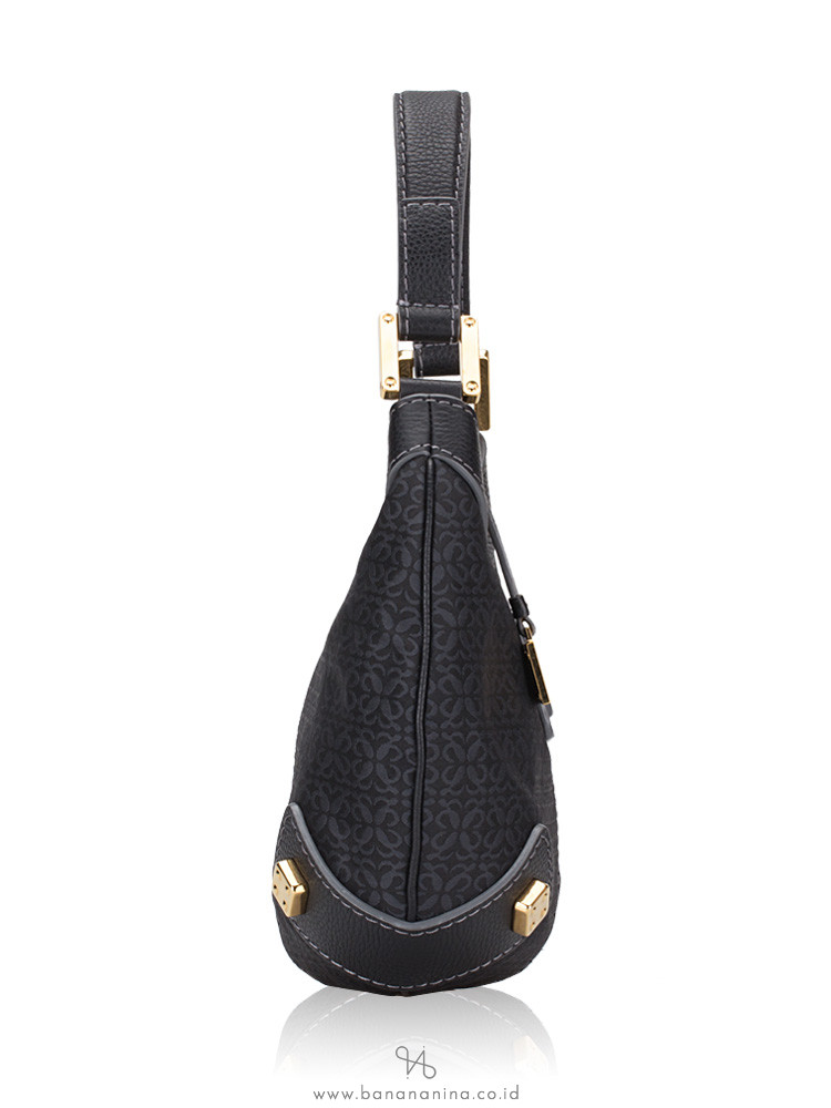 LOEWE Monogram Fabric and Leather Hobo Navy