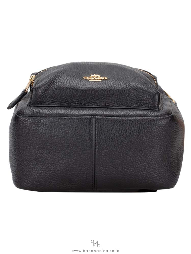 COACH 28995 Pebbled Leather Mini Charlie Backpack Black