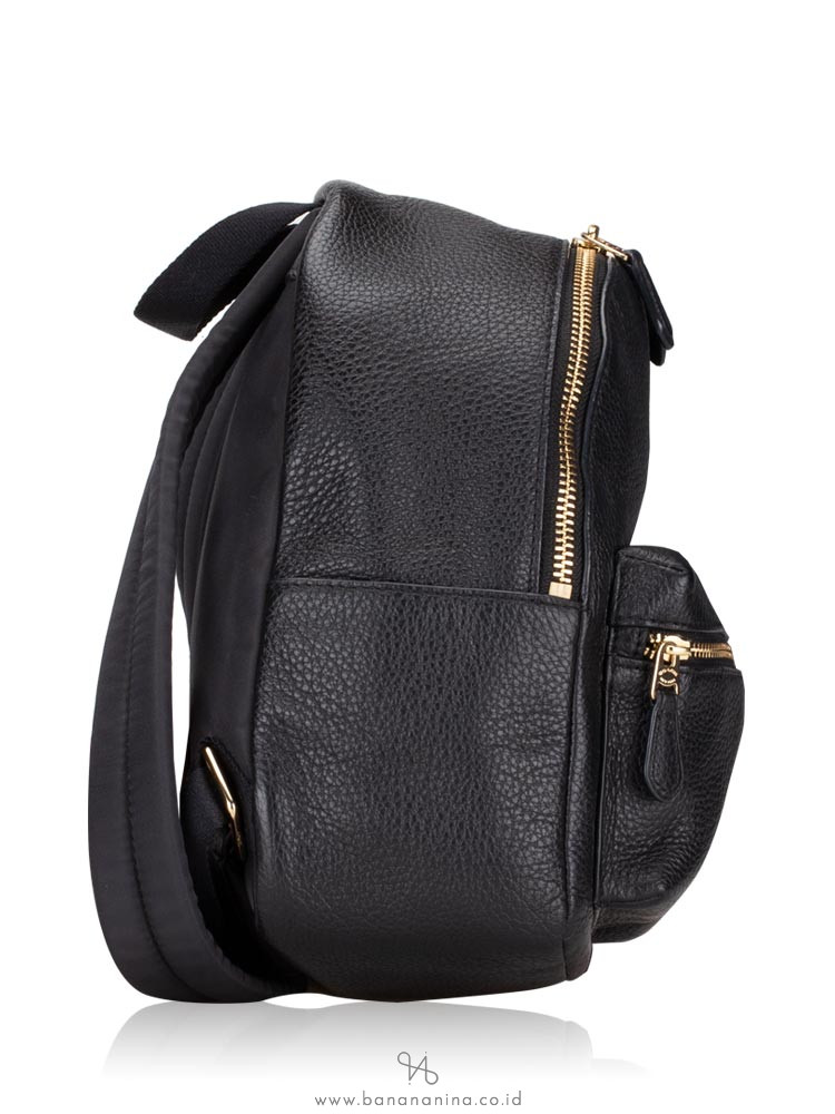 COACH 28995 Pebbled Leather Mini Charlie Backpack Black