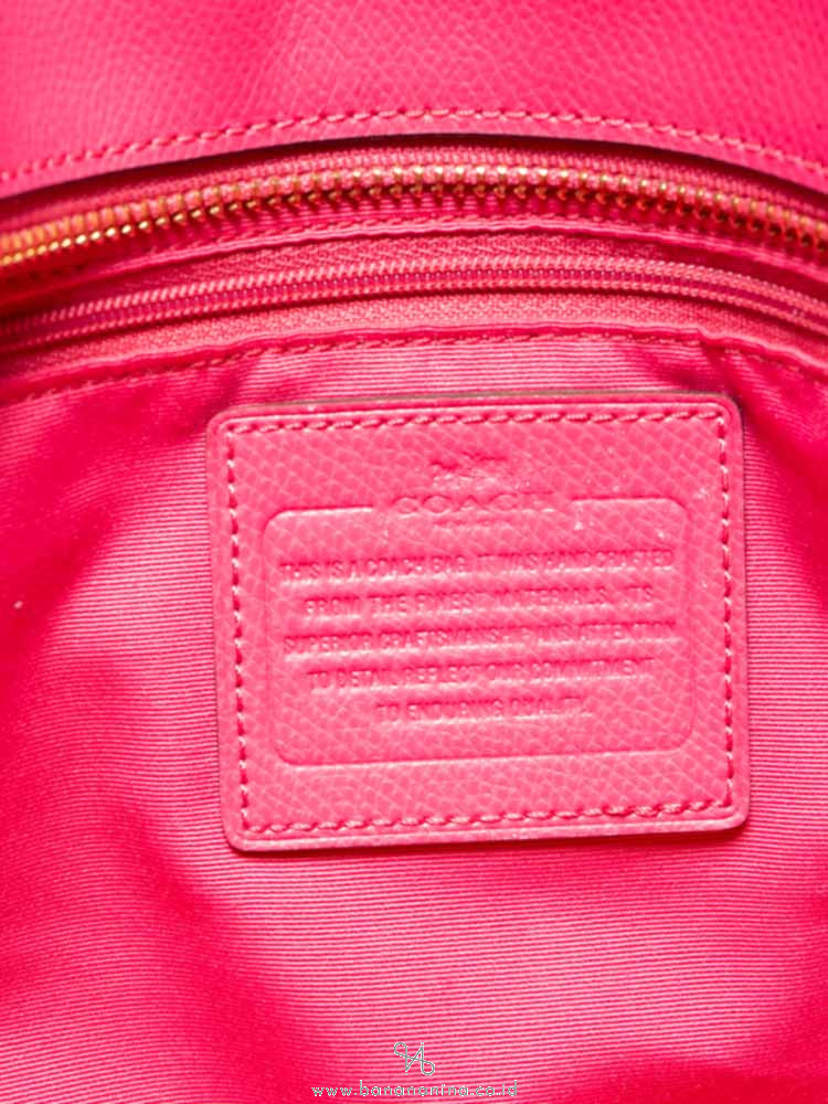 COACH 35702 Crossgrain Leather Diaper Bag Dahlia Pink