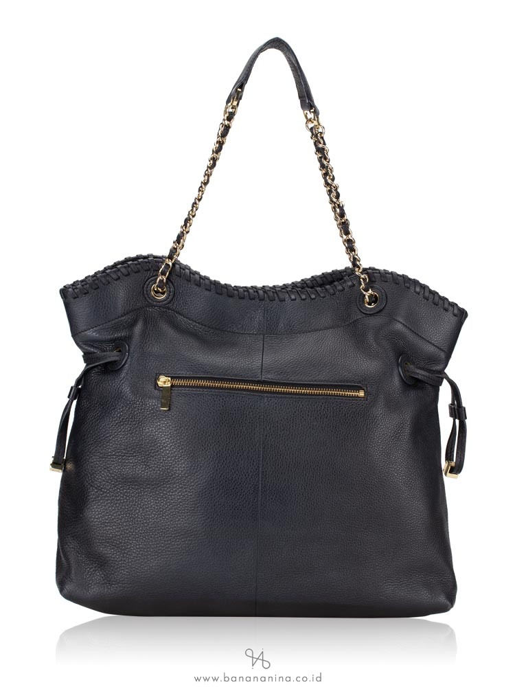 TORY BURCH Marion Chain Shoulder Slouchy Tote Black