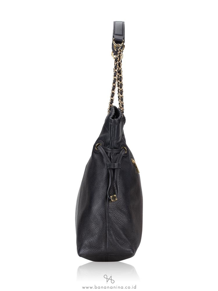 TORY BURCH Marion Chain Shoulder Slouchy Tote Black