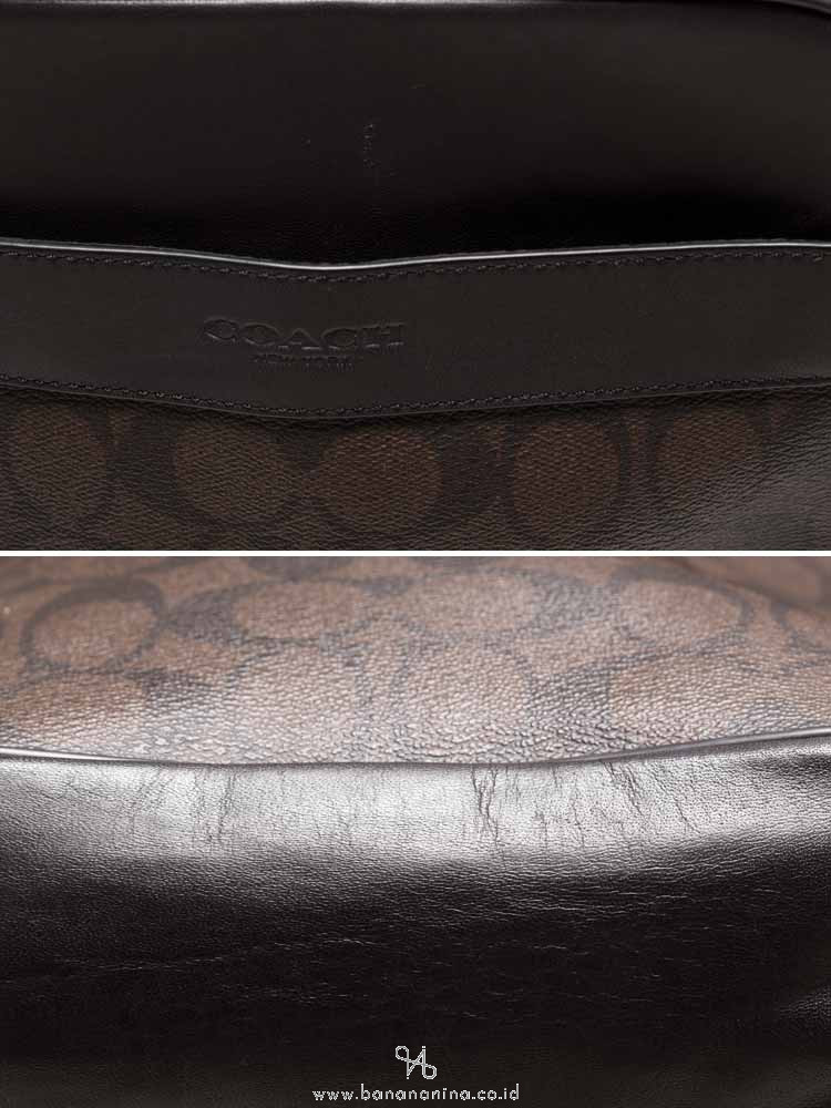 COACH Men 54788 Charles Signature Flight Messenger Mahogany Black